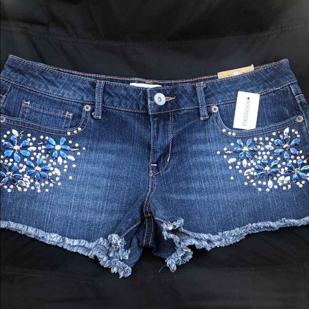 Bedazzled Aeropostale Jean Shorts 7/8 💎